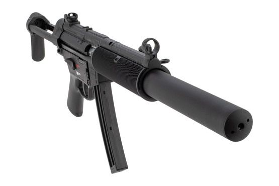 Heckler & Koch 16" .22 LR rifle with collapsible stock and faux suppressor